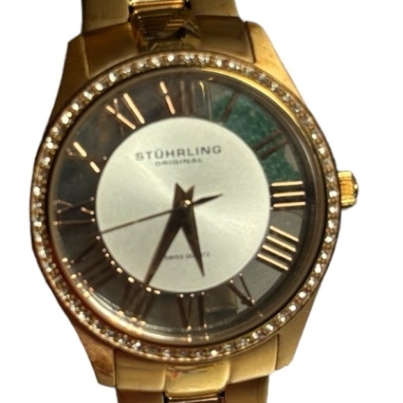 Stuhrling Winchester Swiss Quartz Ladies Watch Rose Gold Diamond Bezel - Picture 4 of 10